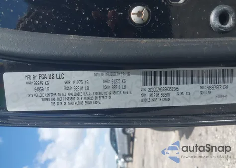 2016 Dodge Challenger Sxt из США, поврежденный, VIN 2C3CDZAG7GH351905